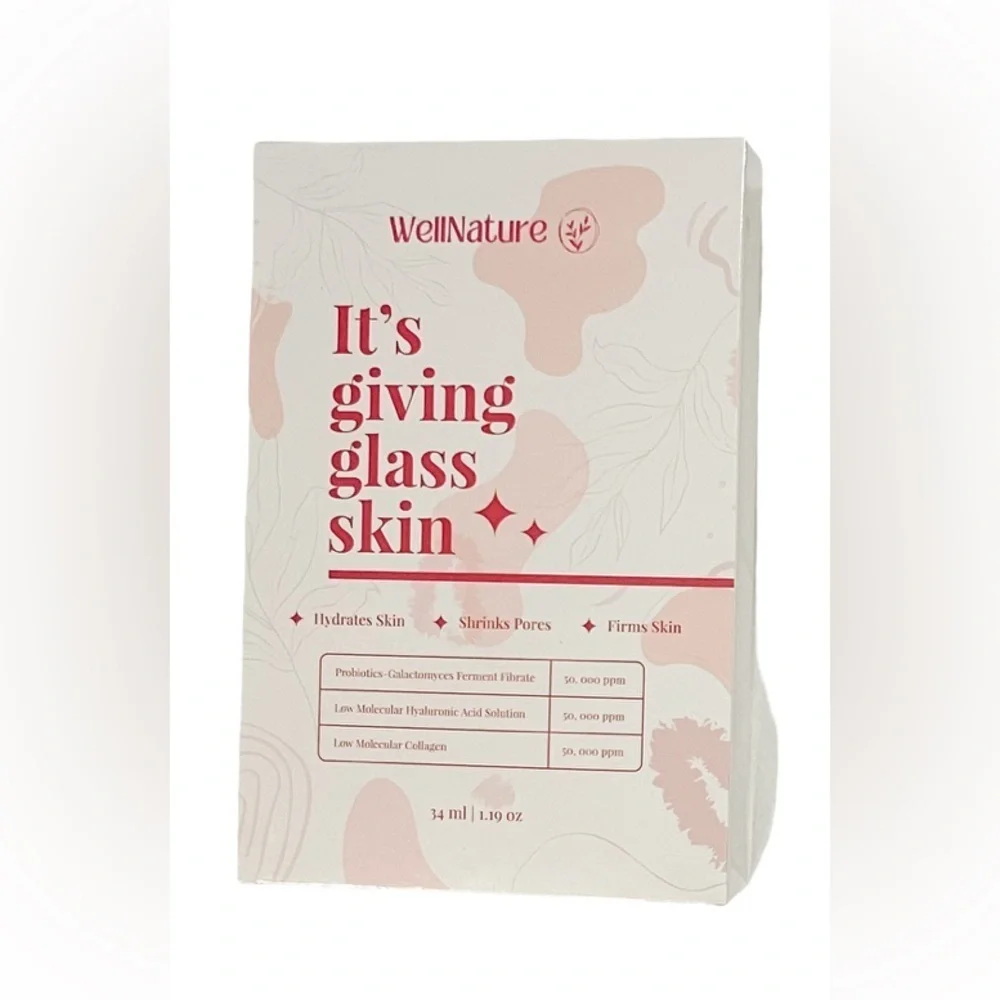 NWT WellNature It’s Giving Glass Skin Collagen Face Masks (4) Hydrating Skincare